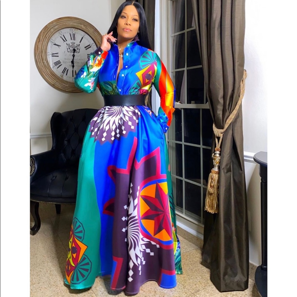 Floor length colorful gorgeous dress